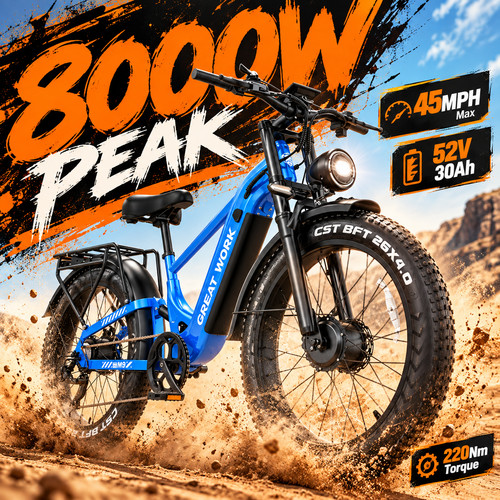 8000w dual motor ebike - 8000w,